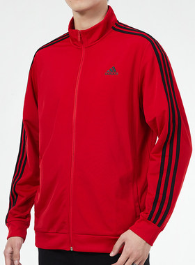 阿迪达斯正品旗舰外套男装2021秋季运动服跑步休闲夹克H46104