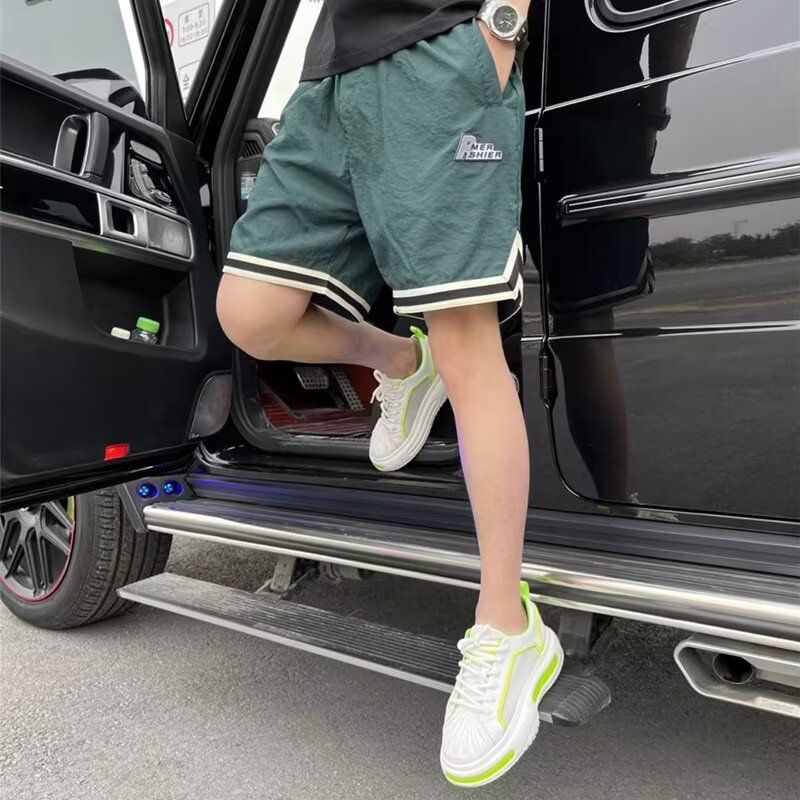 夏季日系简约速干短裤男女宽松休闲冰丝沙滩裤百搭篮球运动五分裤