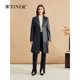 冬季 时尚 长款 YINER音儿专选女装 系带收腰西装 领绵羊真皮皮衣外套