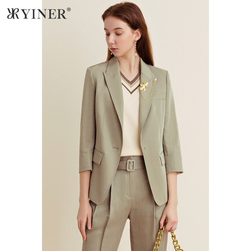 【醋酸系列】YINER音儿女装春季三醋酸小西装短外套