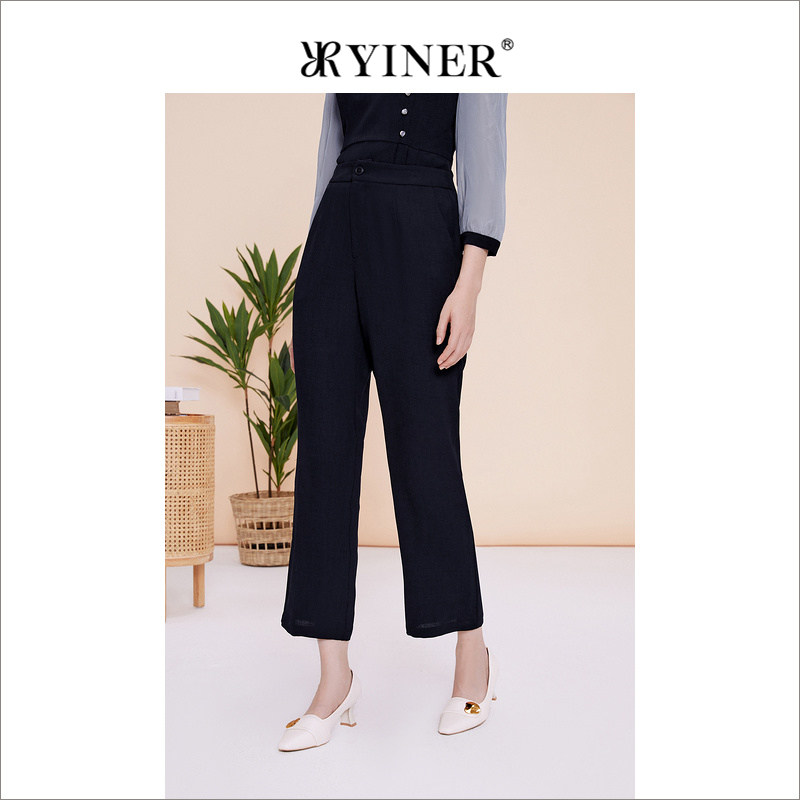 【舒心】YINER音儿专选女装春季通勤OL简约高腰直筒休闲长裤,女装/女士精品,休闲裤,淘宝优惠券,粉丝福利购,淘宝优惠卷