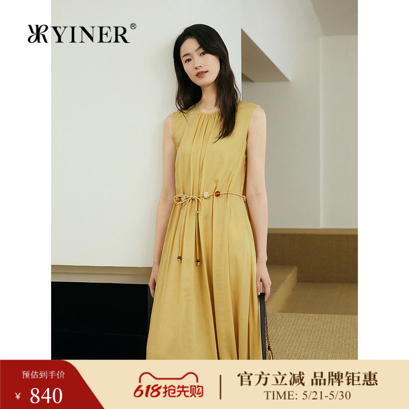 【天丝+亚麻】YINER音儿专选夏季新款波西米亚风无袖连衣裙