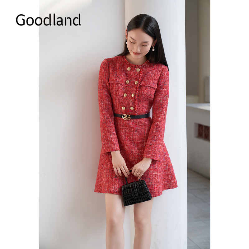 Goodland美地女装冬季时尚连衣裙