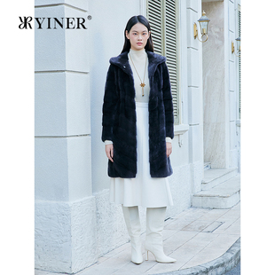连帽整貂母貂水貂毛皮草 进口优雅长款 YINER音儿专选2025冬季 新款