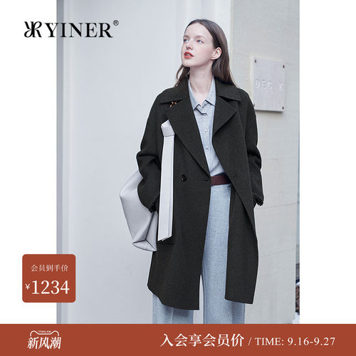 音儿冬新款羊毛羊绒双面呢大衣