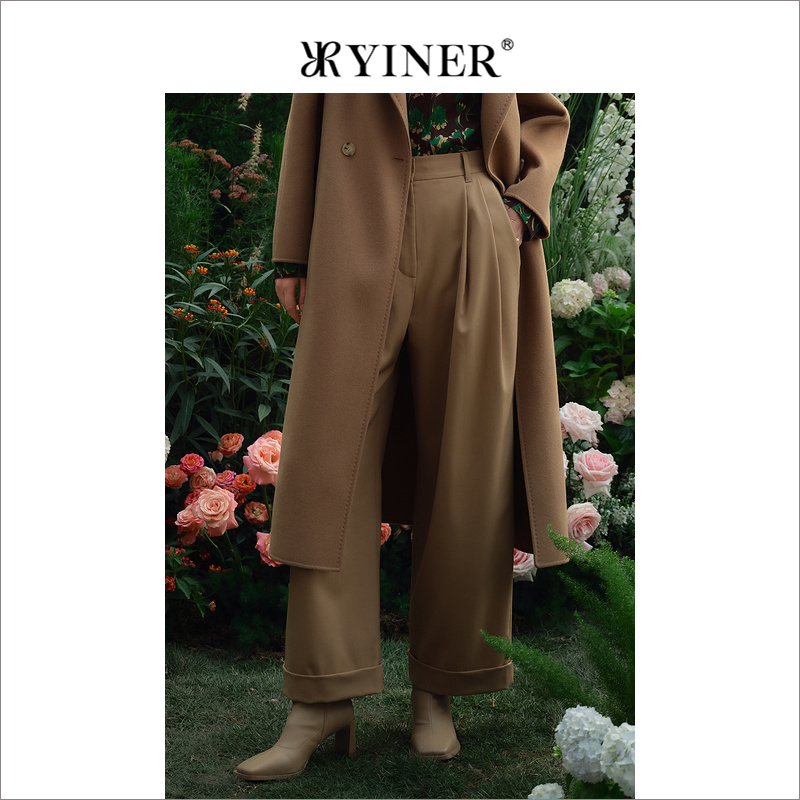 【美拉德】YINER音儿女装秋季高腰通勤羊毛阔腿休闲长裤