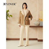 廓形毛呢外套 新款 100澳洲初剪绵羊毛 YINER音儿专选2025春季
