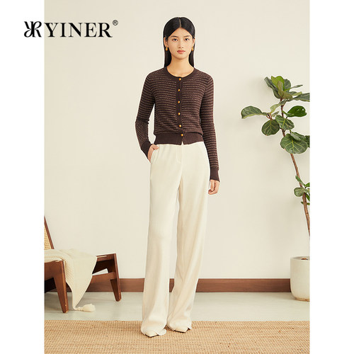 YINER音儿羊驼毛琥珀流光针织衫