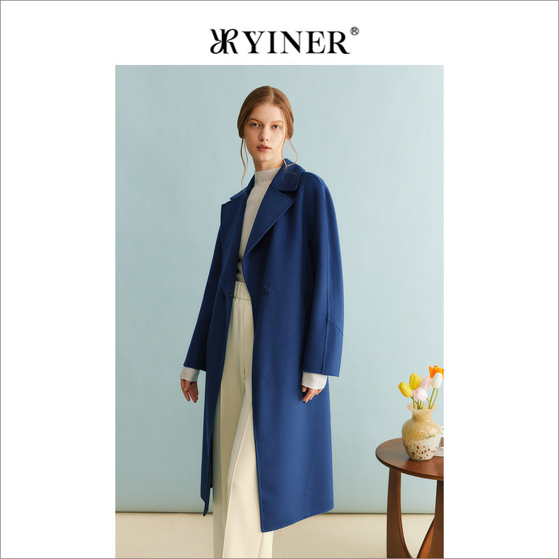 [纯绵羊毛]YINER音儿专选女装冬水波纹双面呢大衣