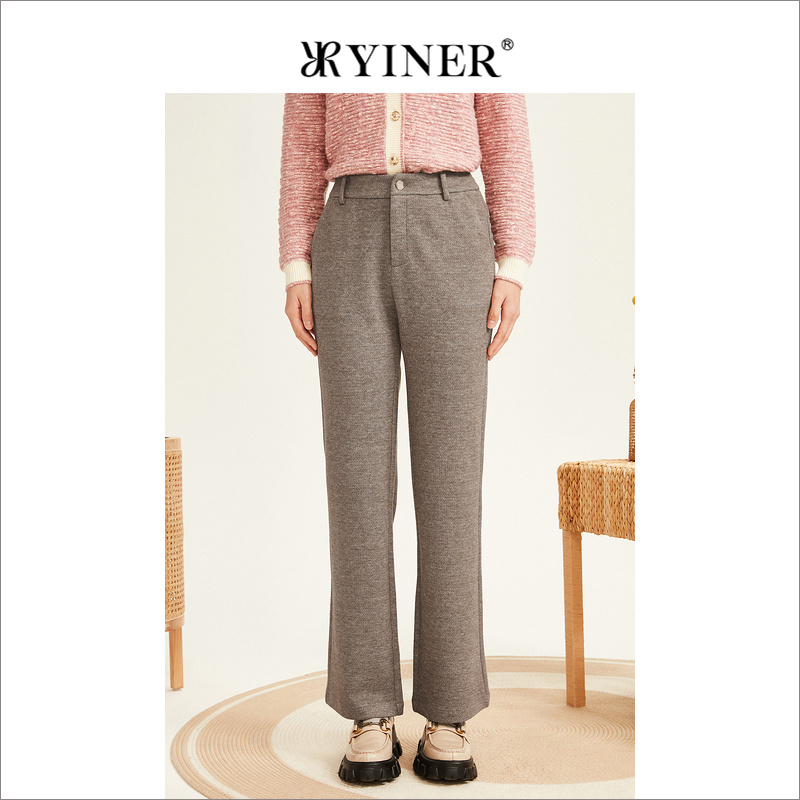 YINER音儿专选女装冬季羊毛阔腿裤高级感
