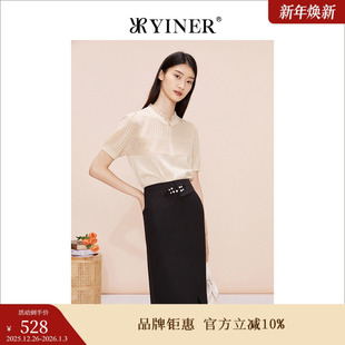 木耳花边拼接针织衫 夏季 YINER音儿专选女装 套头 环保系列