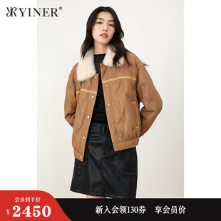 水貂毛领真皮保暖白鸭绒羽绒服 短款 冬季 YINER音儿专选女装