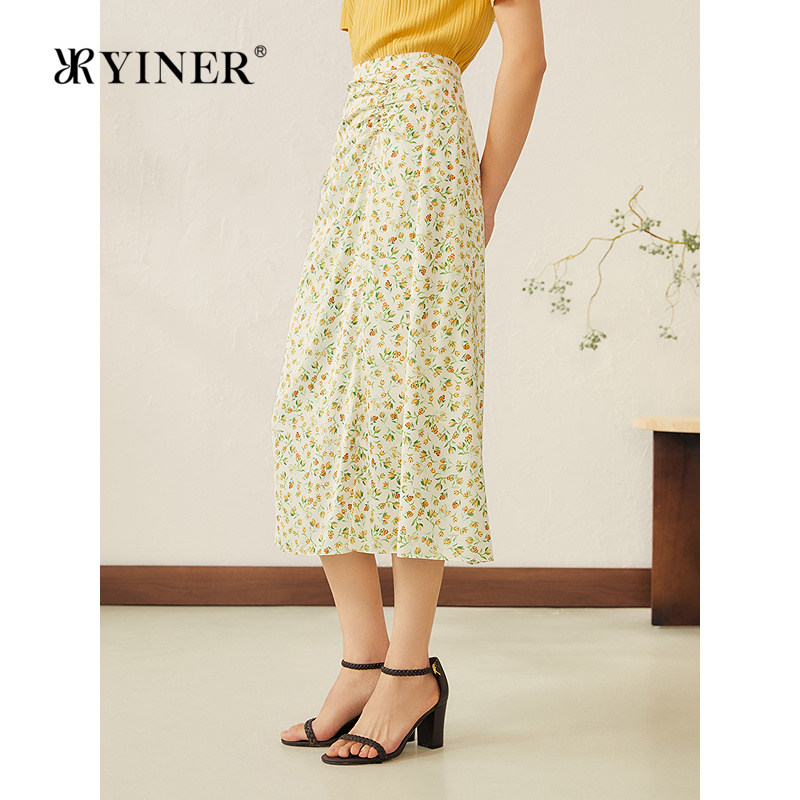 【呼呼专享】YINER音儿专选波西米亚风果实印花显瘦半身裙