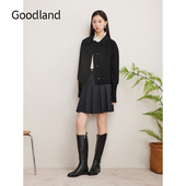 裸感羊绒 Goodland美地女装 冬季 时尚 美丽诺羊毛短外套