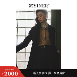 YINER音儿女装 纯羊毛含羊绒双面呢大衣 冬季