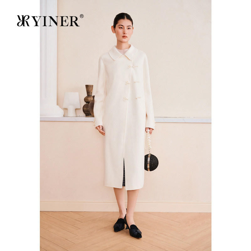 【100绵羊毛】YINER音儿专选2025春季新款双面毛呢大衣新