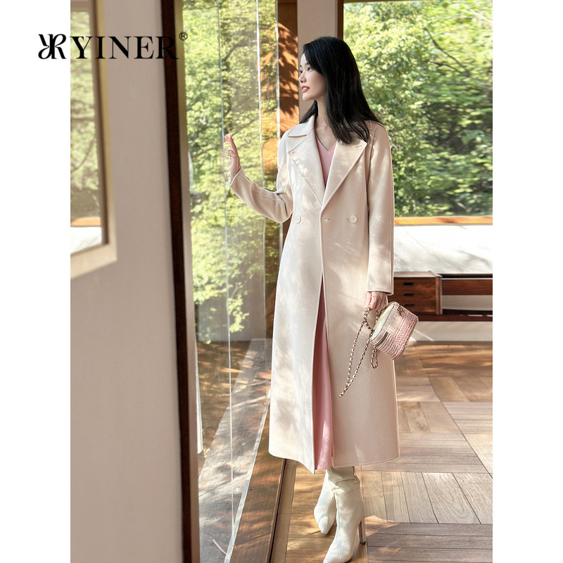【绵羊毛+山羊绒】YINER音儿女装冬季时尚双面毛呢大衣驳领外套,女装/女士精品,毛呢外套,淘宝优惠券,粉丝福利购,淘宝优惠卷