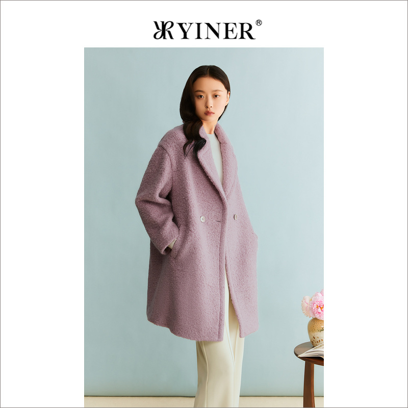 【海马毛+羊驼毛】YINER音儿专选女装冬季羊毛双面毛呢大衣