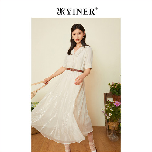yiner提花刺绣音儿商场同款