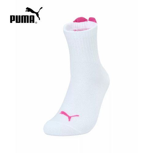 PUMA彪马袜子2026春女爱心图案休闲袜运动透气舒适中袜 952035-01