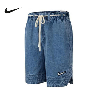 夏季 HV1914 新款 刺绣五分裤 436 运动宽松复古牛仔裤 Nike耐克男短裤