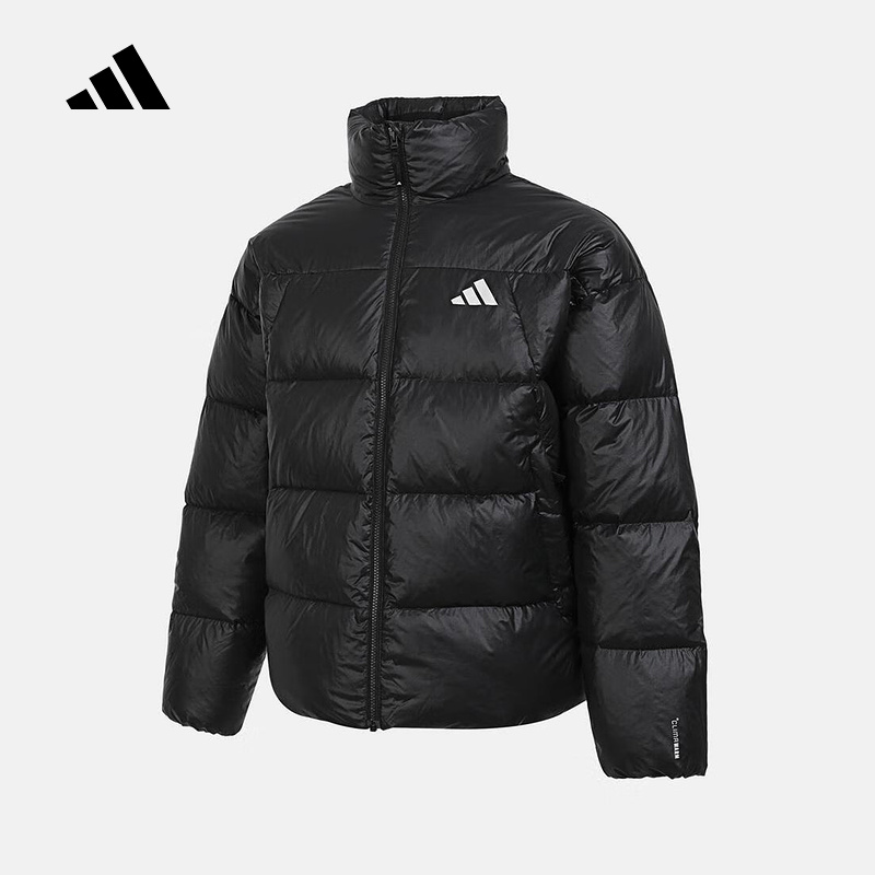 adidas阿迪达斯男子防风连帽羽绒服简约户外运动保暖面包服KQ5497