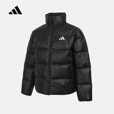 adidas阿迪达斯男子防风连帽羽绒服简约户外运动保暖面包服KQ5497