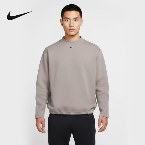 NIKE耐克男子透气宽松上衣26春季款针织圆领卫衣套头衫HV6538-009