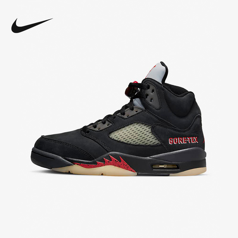 Nike耐克 Air Jordan 5 Gore-Tex AJ5防水黑红女篮球鞋DR0092-001