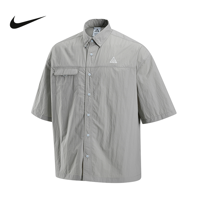 NIKE耐克ACG男子户外防泼水透气短袖翻领衬衫夏季新款HJ2884-009