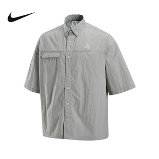NIKE耐克ACG男子户外防泼水透气短袖翻领衬衫夏季新款HJ2884-009