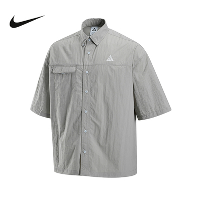 NIKE耐克ACG男子户外防泼水透气短袖翻领衬衫夏季新款HJ2884-009