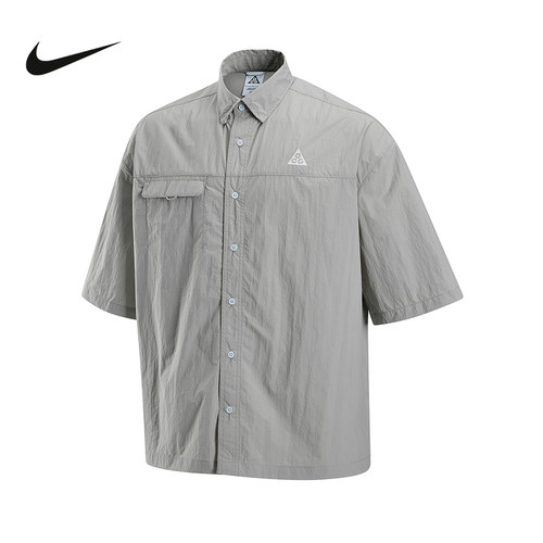 NIKE耐克ACG男子户外防泼水透气短袖翻领衬衫夏季新款HJ2884-009