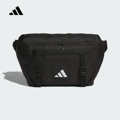adidas阿迪达斯运动腰包骑行胸前包2025冬多口袋中性斜挎包JM7150