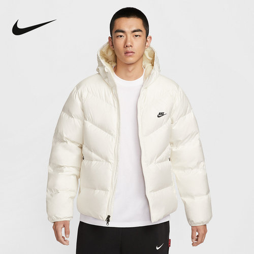 NIKE耐克羽绒服男2025冬新款宽松保暖拒水连帽夹克外套HQ7791-133