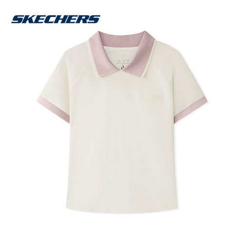 Skechers斯凯奇2026夏季女士运动休闲翻领时尚短袖POLO衫L326W004