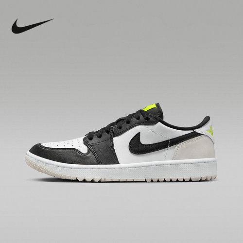 耐克男鞋AIR Jordan 1 AJ1黑白高尔夫球鞋缓震低帮板鞋DD9315-108