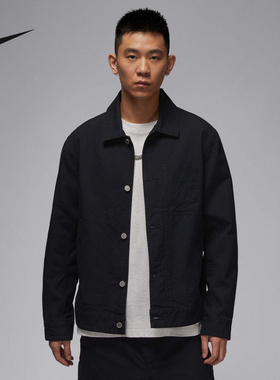 Jordan耐克男子夹克25春新款棉质宽松刺绣做旧翻领外套HF9318-010