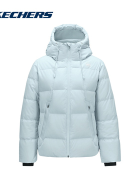Skechers斯凯奇冬女上衣连帽短羽绒服保暖外套 P424W005-01MZ