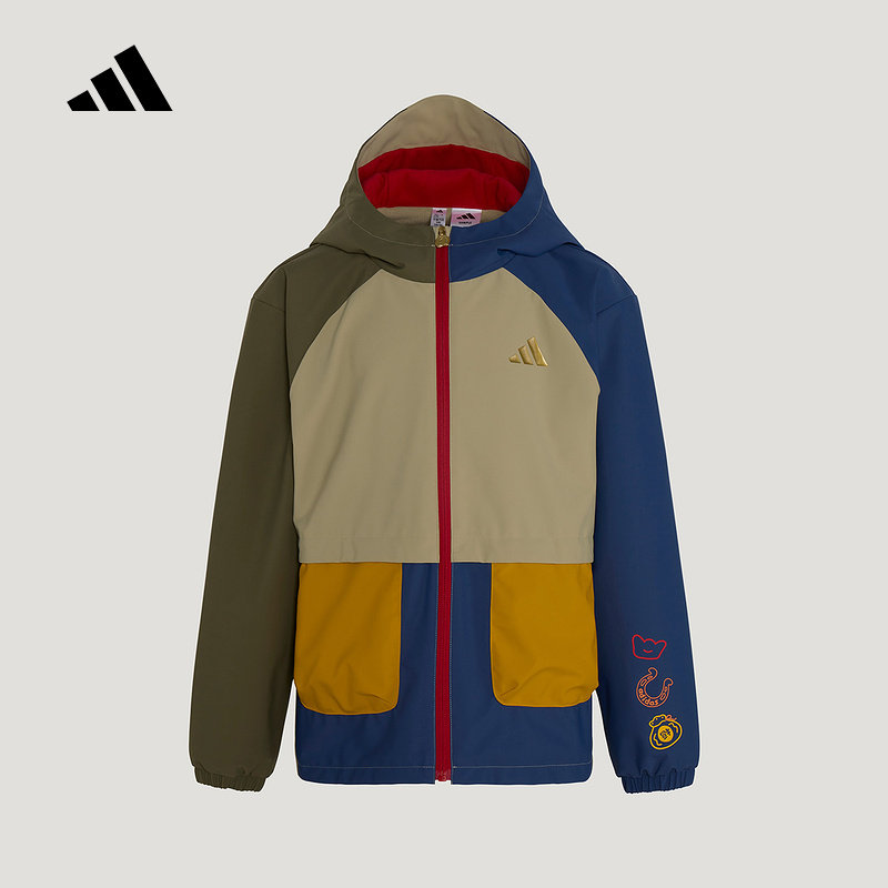 adidas阿迪达斯新年款拒水加绒连帽外套春男女小童梭织夹克KV6982,运动服/休闲服装,运动茄克/外套,淘宝优惠券,粉丝福利购,淘宝优惠卷