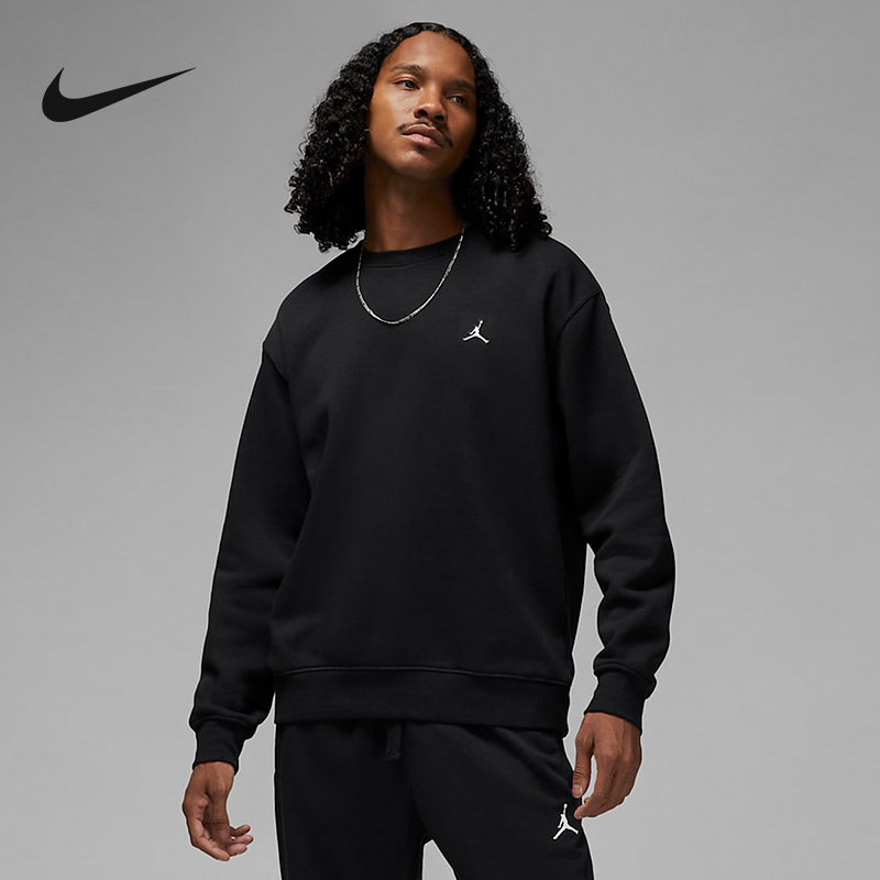 NIKE耐克卫衣男装2023春季款AJ飞人篮球运动加绒套头衫DQ7521-010