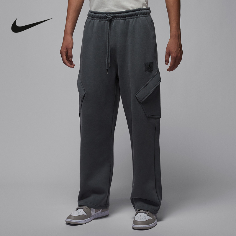NIKE耐克男裤子25冬新款Jordan运动裤宽松针织直筒长裤HV9682-068