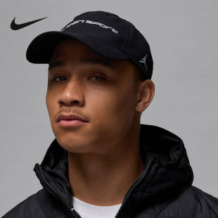耐克男女同款 010 黑色棒球帽Jordan刺绣硬顶运动帽鸭舌帽FZ2020