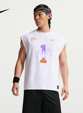 NIKE耐克男背心26夏新款图案印花透气运动上衣无袖T恤IR6280-100