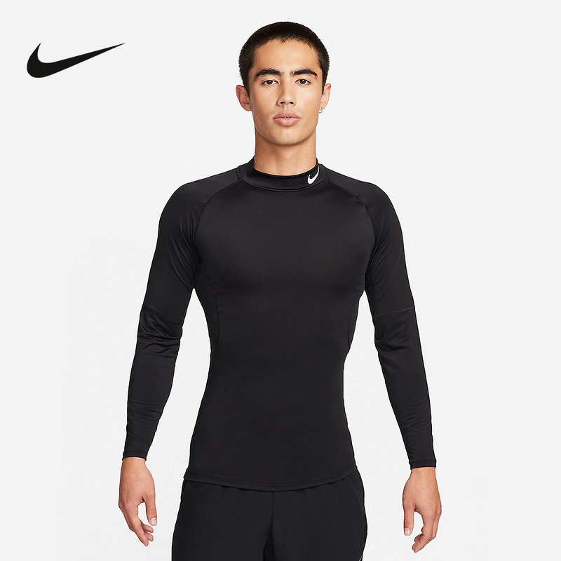 nike耐克男子TIGHT运动健身训练速干紧身衣企领长袖T恤FB7909-010,运动服/休闲服装,运动T恤,淘宝优惠券,粉丝福利购,淘宝优惠卷