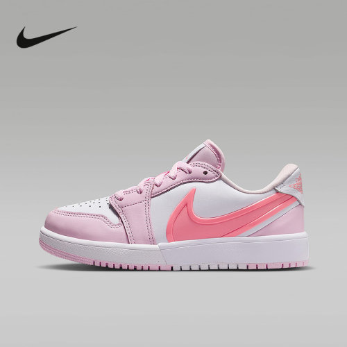 Nike耐克女鞋AIR JORDAN 1 LOW RM粉白AJ1低帮复古板鞋HQ-601