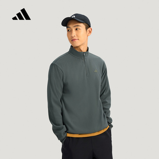 adidas阿迪达斯华夫格针织半拉链套头衫男Climawarm卫衣 KR2554