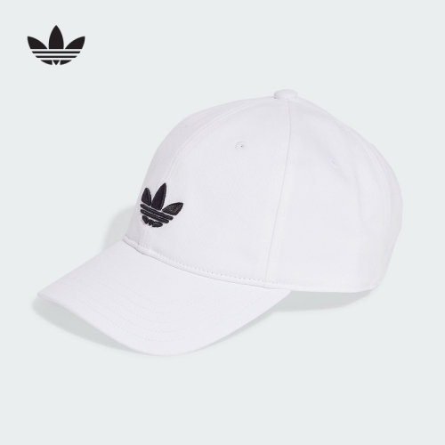 adidas阿迪达斯ADICOLOR白色遮阳帽秋男女鸭舌棒球帽JC6025