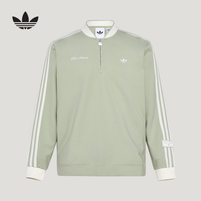 adidas阿迪达斯2026春男女情侣款圆领卫衣半开襟运动套头衫KV8873