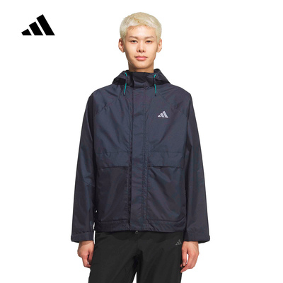 adidas阿迪达斯加绒保暖户外防风连帽外套2026春男梭织夹克KR2495